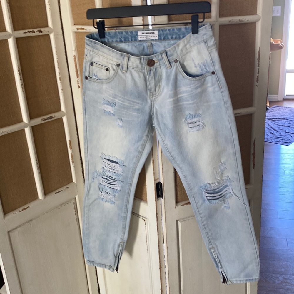 One Teaspoon :One by one teaspoon -Freebirds failed light blue size 26